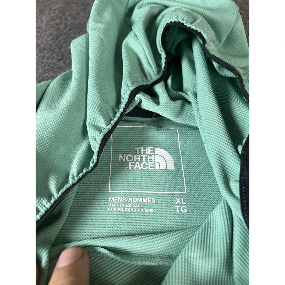 The North Face Men's Logo Hoodie T-Shirt XL Green Lightweight EUC
